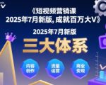 短视频营销课2025年7月新版，三大体系成就百万大V