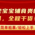 小红书卖宝宝辅食类的虚拟资料，从引流到私域变现，全程干货，简单粗暴，轻松上手