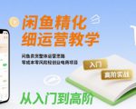 闲鱼精细化运营入门+高阶实战教学，闲鱼卖货整体运营思路，零成本零风险轻创业电商项目