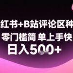 小红书+B站评论区种草，零门槛简单上手快 ，1分钟一单，只需复制粘贴评论就有钱