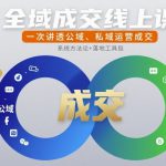 全域成交线上课，一次讲透公域、私域运营成交