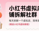 小红书虚拟店铺拆解社群，每天拆解一个虚拟店，简单实用(赠送小红书虚拟教程)