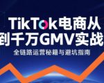 TikTok电商从0到千万GMV实战课，从0到1拆解实战秘籍