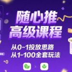 随心推高级课程，从0-1投放思路，也有从1-100的全套玩法