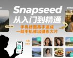 Snapseed从入门到精通，手机修图高手速成，一部手机就能修出摄影大片