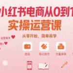 小红书电商从0到1实操运营课，从零开始，简单易学