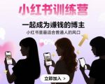 小红书训练营一起成为賺钱的博主，小红书是最适合普通人的风口