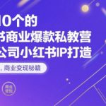 月入10个的小红书商业爆款私教营，一人公司小红书IP打造，爆款笔记，商业变现秘籍