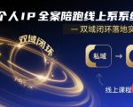 个人IP全案陪跑线上系统课-双域闭环落地实操课