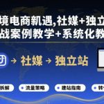 跨境电商新机遇，社媒+独立站，实战案例教学+系统化教学
