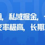 小众赛道，私域掘金，一天多张，成交率极高，长期项目