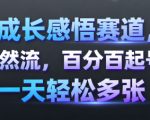 成长感悟赛道，纯自然流，百分百起号率 一天轻松多张