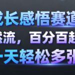 成长感悟赛道，纯自然流，百分百起号率 一天轻松多张