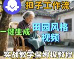 coze扣子工作流一键生成田园风格视频，实战教学保姆级教程