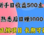 全年可变现项目，收益高无门槛，正规项目，长期可做，一天收益1k+一台电脑在家创业【揭秘】