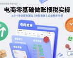 电商零基础做账报税实操快速上手，从0-1学会套账建立，做账准备，企业税务申报