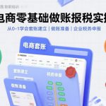 电商零基础做账报税实操快速上手，从0-1学会套账建立，做账准备，企业税务申报