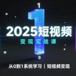 2025短视频变现实战课，从0到1系统学习短视频变现