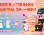 短剧拉新小红书实操全流程，0粉一部手机就可以做，详细教程