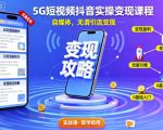 5G短视频抖音实操变现课程，自媒体，无谓引流变现