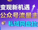 公众号流量主+私域网盘拉新，多方式变现，简单易上手，当天就有收益