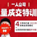 流量成交特训营2025年，4天带你打通【只工作不上班】的商业变现模式，让你的时间价值提升10倍