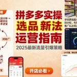 王校长9月12拼多多实操新玩法，全链路涵盖从店铺选品、找对标，布局链接，推广玩法等多维度运营思路（更新）