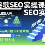 谷歌SEO实操课，Google从0开始SEO全攻略，逐步进阶到大神