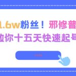 3.8w赞1.6w粉丝，邪修普法账号，教你十五天快速起号