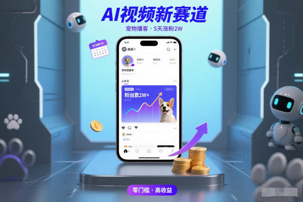 AI视频新赛道，宠物播客仅注册5天涨粉2W，收益非常可观-一米创业记