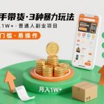 快手带货3种暴力玩法，月入1W+，无需直播、无需囤货、无需拉人推广，适合普通人副业项目