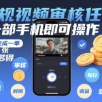 正规视频审核任务，一部手机即可操作，20秒完成一单，日入4张，多劳多得【揭秘】