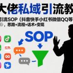 某大佬私域引流教学，各平台引流SOP（抖音快手小红书微信QQ等），思路+流程+话术+变现