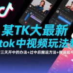 某TK大佬最新Tiktok中视频玩法教学，最新三天开中的办法+过中后搬运方法+搬运起号等