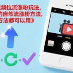 短视频拉流涨粉玩法，最快的自然流涨粉方法，每个方法都可以用