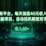 最新看广平台，每天保底30-4米，无脑项目，自动挂G解放双手【揭秘】