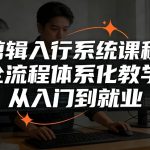 剪辑入行系统课程，全流程体系化教学，从入门到就业