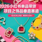 2026小红书单品带货项目之饰品垂直赛道，潮在小红书上开店，稳定月入5W+