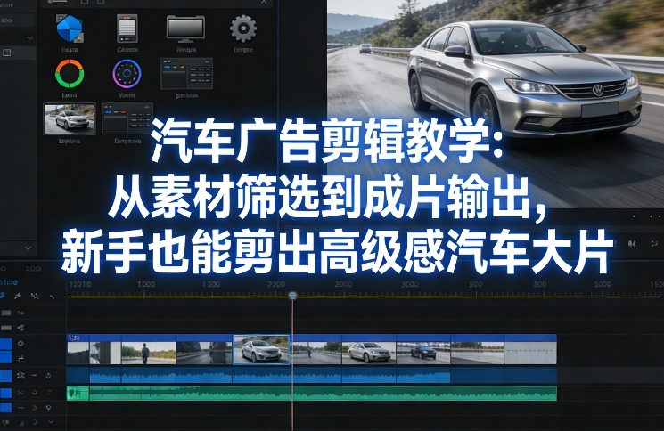 汽车广告剪辑教学：从素材筛选到成片输出，新手也能剪出高级感汽车大片_乐帮资源库