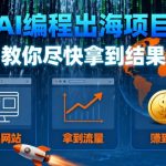 AI编程出海项目，教你尽快拿到结果-做出网站、拿到流量、賺到钱