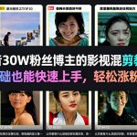 抖音30W粉丝博主的影视混剪教学，零基础也能快速上手，轻松涨粉变现