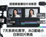 短视频直播切片训练营，7天系统化教学，从0基础小白到切片熟练