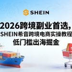 2026跨境副业首选，SHEIN希音跨境电商实操教程，低门槛出海掘金