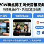 抖音20W粉丝博主风景音推视频教学，情感赛道必学，各种变现途径