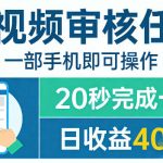 新视频审核任务，一部手机即可操作，20秒完成一单，日收益4张+【揭秘】