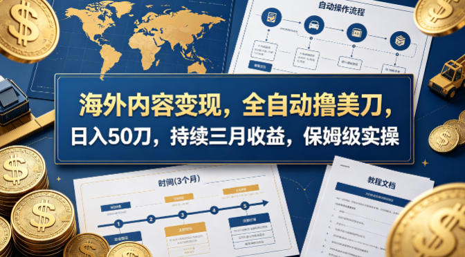 海外内容变现：轻松实现每日50美元收益，持续三个月
