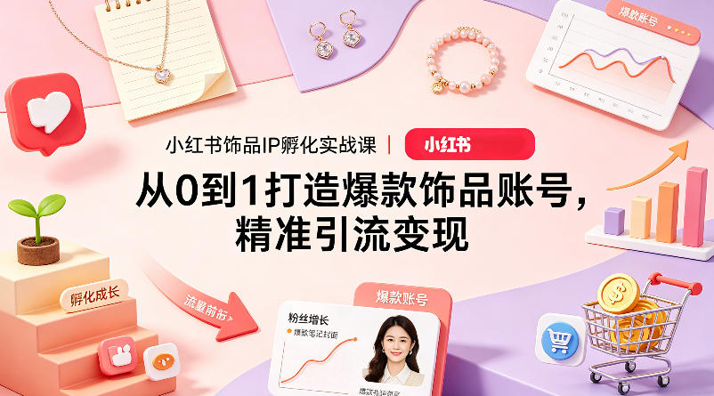 小红书饰品IP孵化实战技巧：从零开始快速打造爆款账号