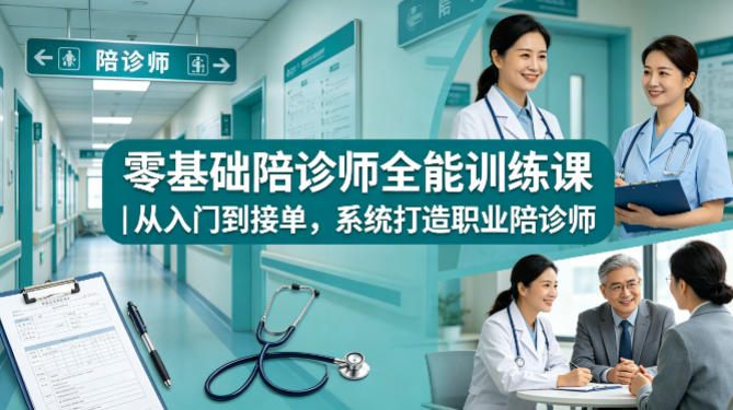 零基础陪诊师全能训练课程：从入门到接单的系统化职业培养方案