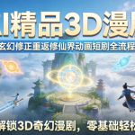 AI精品3D漫剧S级玄幻修正重返修仙界动画短剧全流程教学，全面解锁3D奇幻漫剧，零基础轻松上手