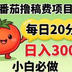 番茄撸稿费，每天20分钟，日入300+！0门槛躺賺，小白直接抄作业【揭秘】